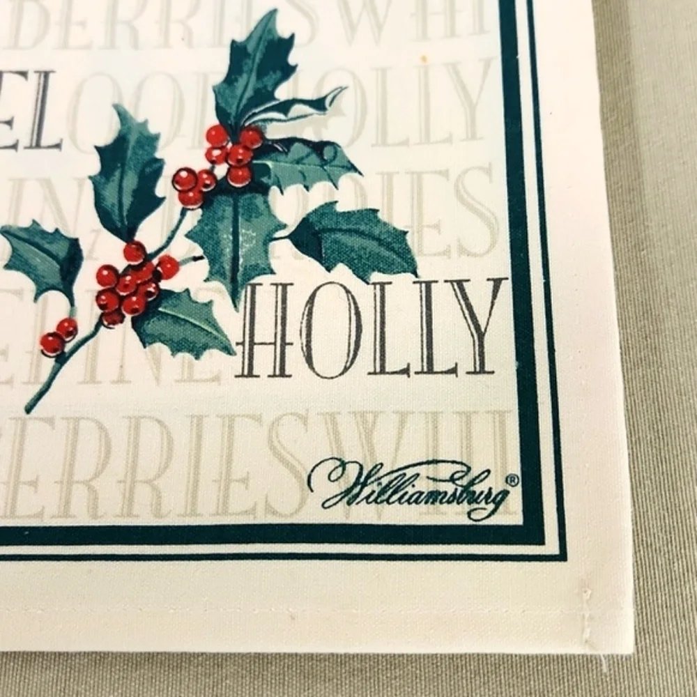 Vintage Williamsburg Canvas Winter Holiday Placemats